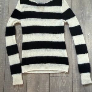 Brandy Melville Black and White Striped Sweater